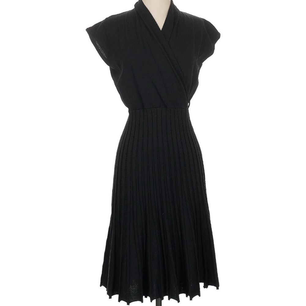 Chicwish Black Wrap Midi Cocktail Dress